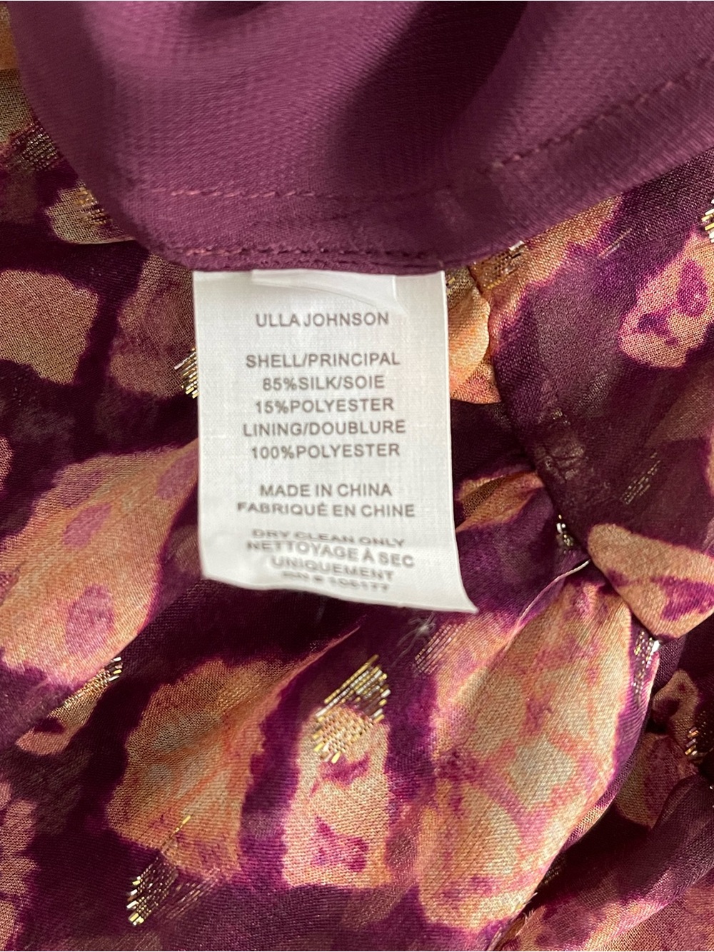 Ulla Johnson Maxi Floral Tiered Ruffle-Sleeve Dress in Plum and Blush - Picture 7 of 8